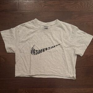 Dior Nike swoosh logo Cropped Tee